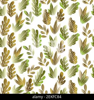 Floral seamless pattern with exotic leaves, modern background. Tropic colorful gradient branches. Fashion vector stock illustration for wallpaper Stock Vector