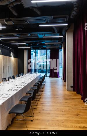 Wroclaw, Poland - March 7 2020 Conference room in modern The Bridge Hotel Stock Photo
