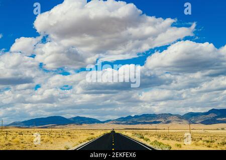 Road through desert, Great Basin National Park, Nevada, USA Stock Photo