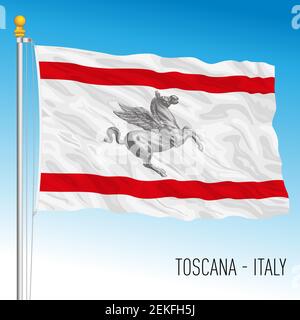 Tuscany, flag of the region, Italian Republic, vector illustration Stock Vector
