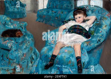 Little Girl in a Blue Armchair