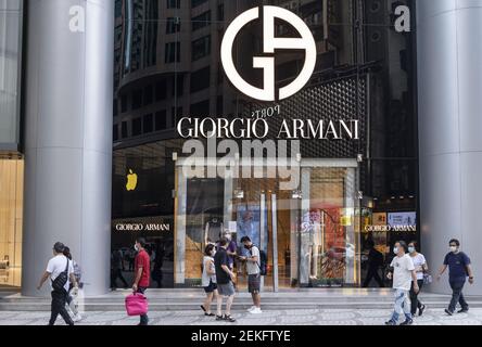 Italian luxury fashion brand Giorgio Armani store seen in Hong Kong