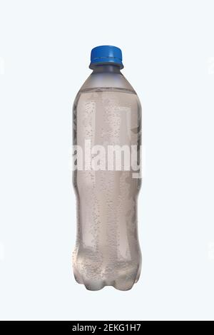 bottle of water with waterdrops on white Stock Vector