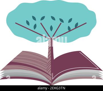 Book Clipart-one open book with plant design elements