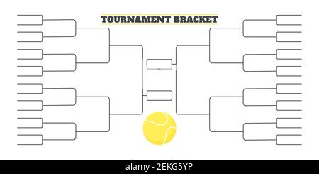 32 team tournament bracket championship template flat style design vector illustration isolated on white background. Championship bracket schedule for Stock Vector