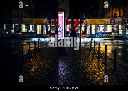Colorful lights in cologne Gemrnay Stock Photo