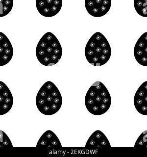 Seamless pattern made from hand drawn Easter eggs illustration. Isolated on a white background. Stock Vector