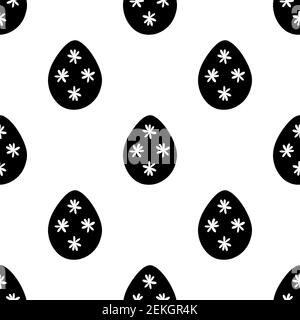 Seamless pattern made from hand drawn Easter eggs illustration. Isolated on a white background. Stock Vector
