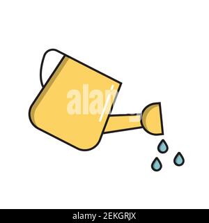 Water can, simple gardening icon in trendy line style isolated on white background for web apps and mobile concept. Vector Illustration Stock Vector