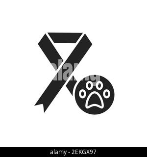 Veterinary oncology black glyph icon. Isolated vector element. Outline pictogram for web page, mobile app, promo. Vector illustration Stock Vector