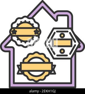 Double insurance RGB color icon Stock Vector