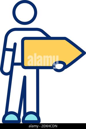 Thumbing RGB color icon Stock Vector