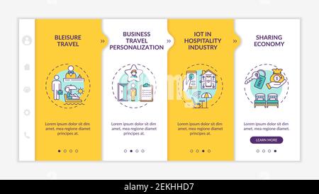 Business travel trends onboarding vector template Stock Vector