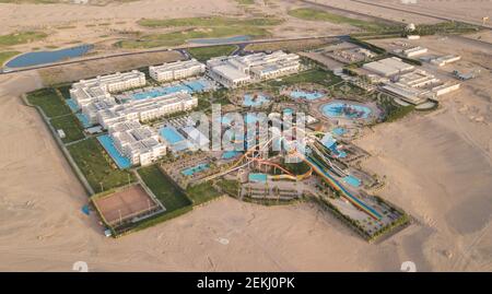 A Dronie Shots Take For Jaz AquaViva Hotel - Hurghada - Egypt Stock Photo