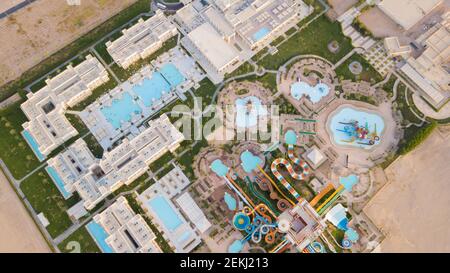 A Dronie Shots Take For Jaz AquaViva Hotel - Hurghada - Egypt Stock Photo