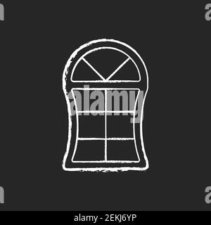 Custom windows chalk white icon on black background Stock Vector