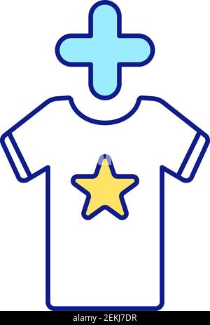 Rule of replacing old things with new RGB color icon Stock Vector