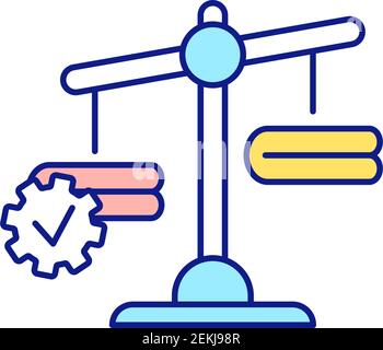 Making decision to discard old and favourite things RGB color icon Stock Vector