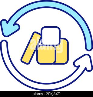 Processing of expired cosmetic products RGB color icon Stock Vector