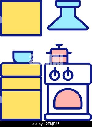 Working space for cleaning services RGB color icon Stock Vector