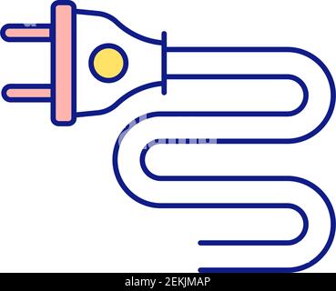 Tangles of wires RGB color icon Stock Vector