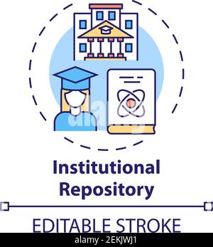 Institutional repository concept icon Stock Vector