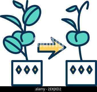Pruning plants RGB color icon Stock Vector