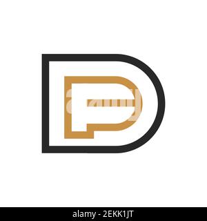 Initial fd letter logo vector template design. Linked letter df logo design. Stock Vector