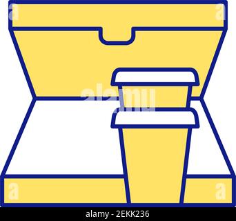 Recycling container yellow RGB color icon Stock Vector