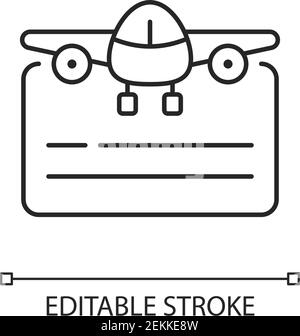 Pilot license chalk linear icon Stock Vector
