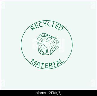a recycled material vector emblem logo in minimalistic style Stock Vector