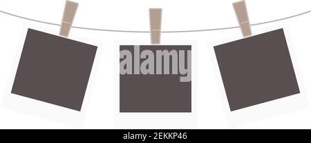 String of three instant film frames for photos in vector Stock Vector