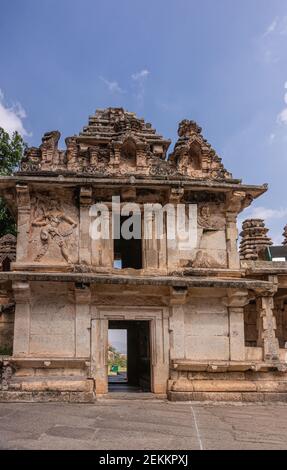 Chitradurga, Karnataka, India - November 10, 2013: Fort or Elusuttina Kote. Gate building at entrance on courtyard of Sampige Siddeshwara ruinous Shiv Stock Photo