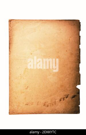 Old Grunge paper background. Vintage paper background isolated on white with clipping path Stock Photo