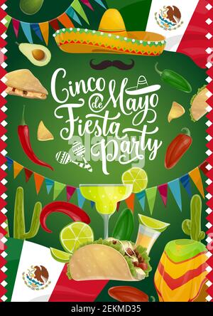 Mexican cocktail margarita. Traditional holiday food. Stylized illustration  for celebration Cinco de Mayo Stock Vector Image & Art - Alamy