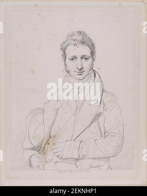 Jean-Auguste-Dominique Ingres (1780-1867), Portraet of the Værutemaler and Graphics Jean-Charles-Chrysostome Pecarman, Baron de Vèze (1788-1854), 1815 Stock Photo