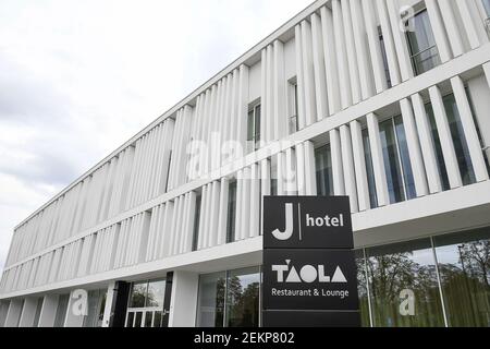 TURIN, ITALY - October 04, 2020: General view shows J Hotel before the Serie A football match scheduled between Juventus FC and SSC Napoli. SSC Napoli will not show up as they had been prevented from travelling to Turin by local health authorities (ASL) due to the possibility of a COVID-19 coronavirus outbreak in the squad. Also Juventus FC squad have gone into isolation after two staff members tested positive for COVID-19 coronavirus, however Juventus FC will show up at Allianz Stadium as normal as Serie A officials have not ordered the postponement of the match. In all likelihood Juventus FC