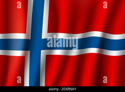 3D Realistic waving Flag of Norway on transparent background Stock ...