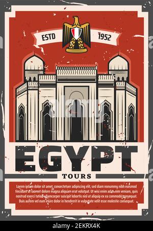 Egypt travel vector design with Ancient Egyptian pharaoh pyramids and ...