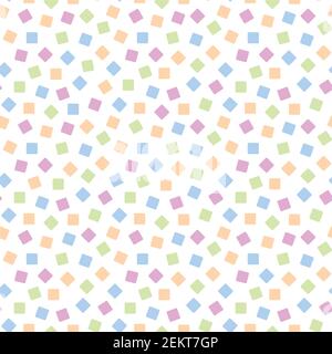 Abstract multicolored seamless pattern. Bright mosaic background of square blocks Stock Vector