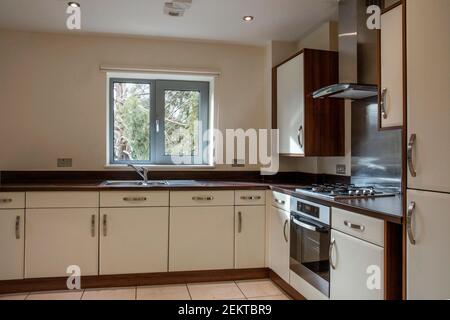 View of a kitchen area in a modern apartment Stock Photo