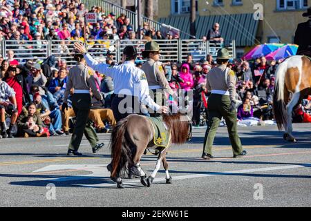 Pasadena, JAN 1, 2016 - Sunny view of the famous Rose Parade Stock Photo