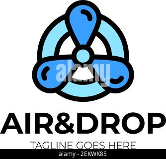 air cooling logo vector illustration. two colored and black air cooling vector icons designed in filled, outline, line and stroke style can be used fo Stock Vector