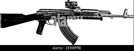 Semi automatic assault rifle Stock Vector