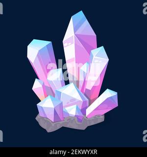 Gemstones, gem jewels, diamonds and jewelry precious stones seamless pattern. Vector background of ruby, sapphire crystal and emerald, opal and amethy Stock Vector