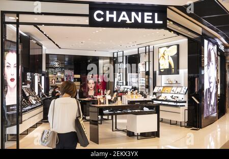 French multinational Chanel clothing and beauty products brand store seen  in Hong Kong. (Photo by Budrul Chukrut / SOPA Images/Sipa USA Stock Photo -  Alamy