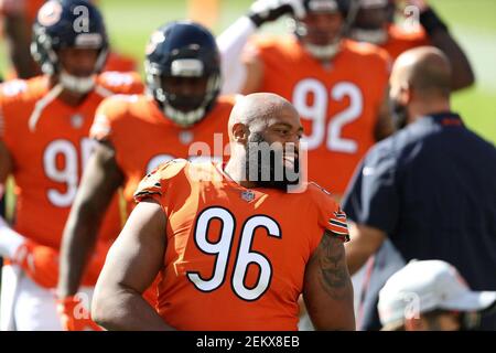 Chicago Bears defensive end Akiem Hicks (96) reacts during the