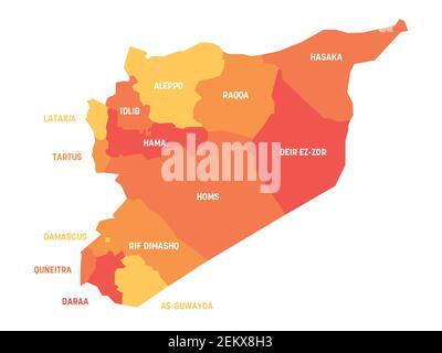 Syria - map of governorates Stock Vector