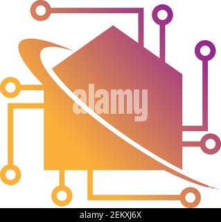 Smart Home logo icon design concept illustration Stock Vector