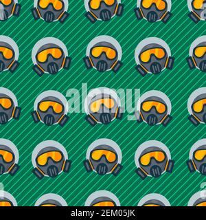 gas mask seamless pattern vector illustration Stock Vector